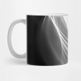 Abstract wave and curved lines illustration black and white Mug